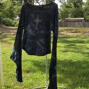 Jordash boho gypsy graphic bleached top